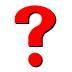 A spinning red question mark on a white background.